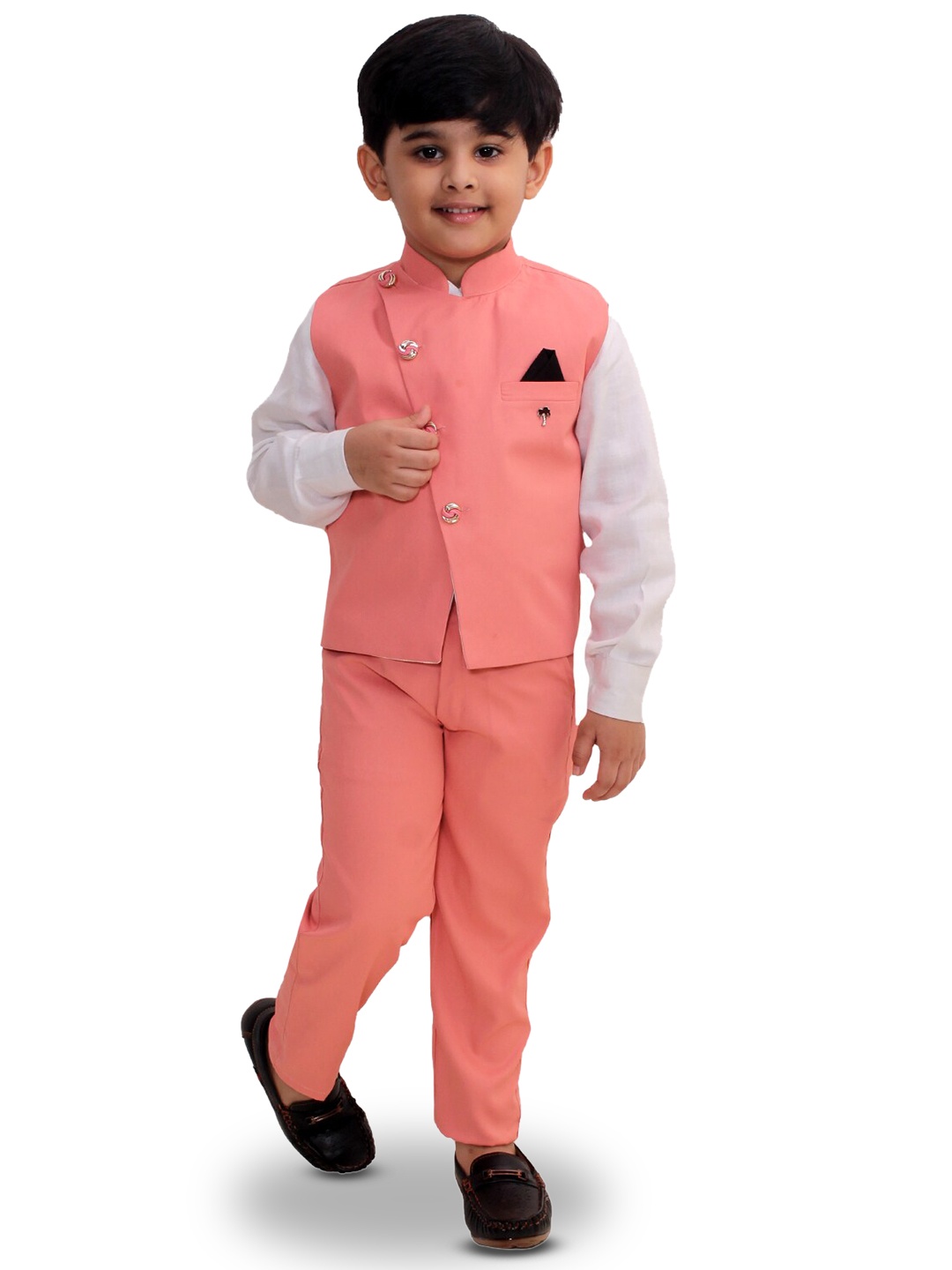 

BAESD Boys Shirt With Trousers And Waistcoat Suit, Pink