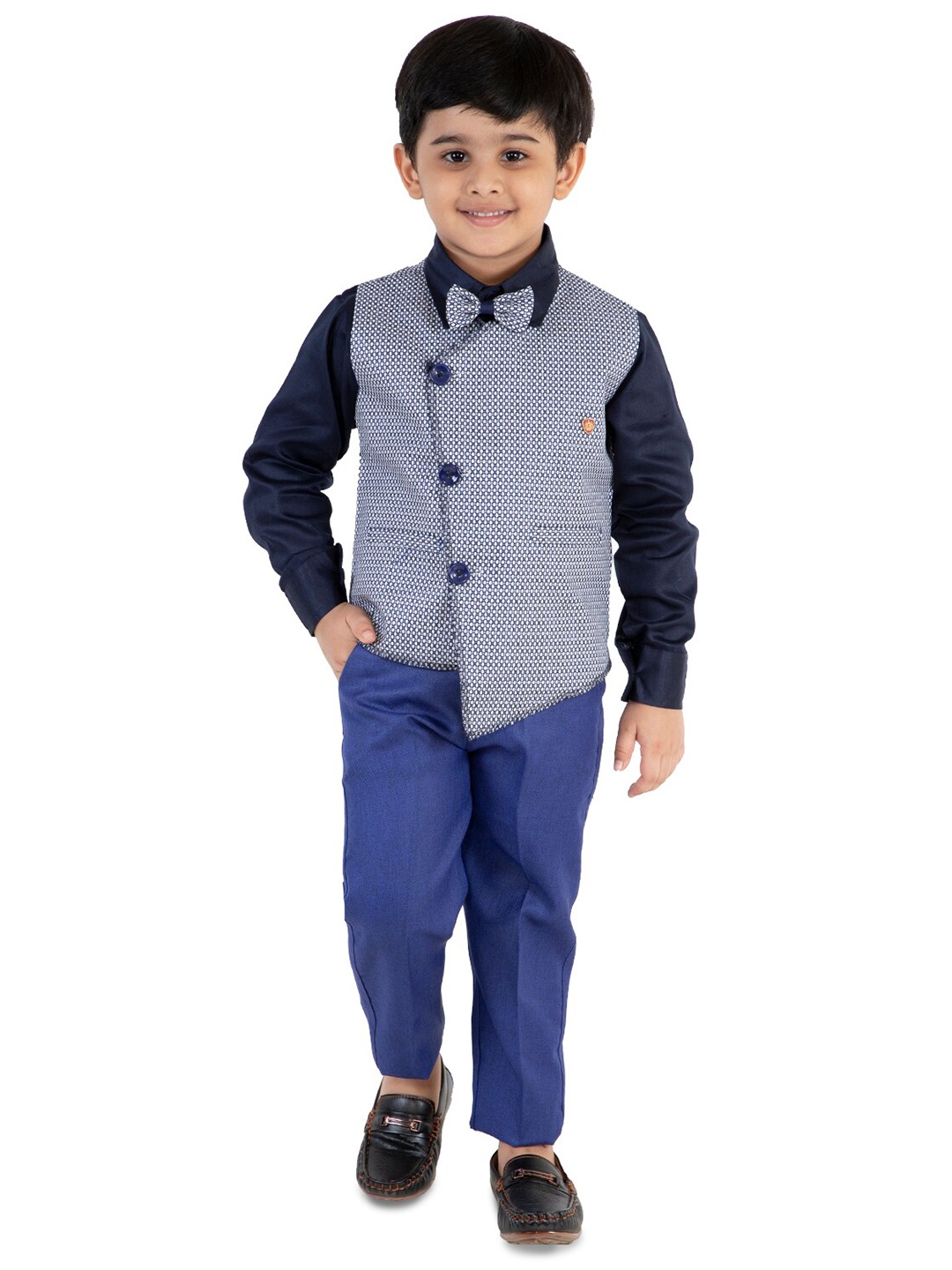 

BAESD Boys Shirt & Trousers With Waistcoat, Blue