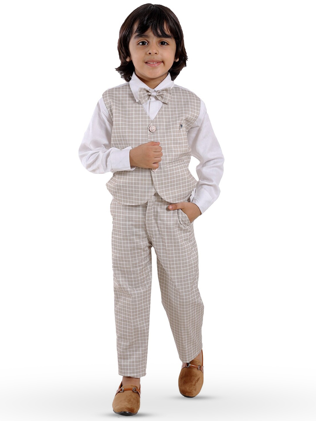 

BAESD Boys 3 Piece Suit, Beige