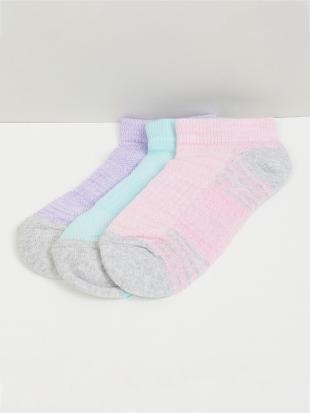 

max Girls Pack Of 3 Ankle-Length Socks, Purple