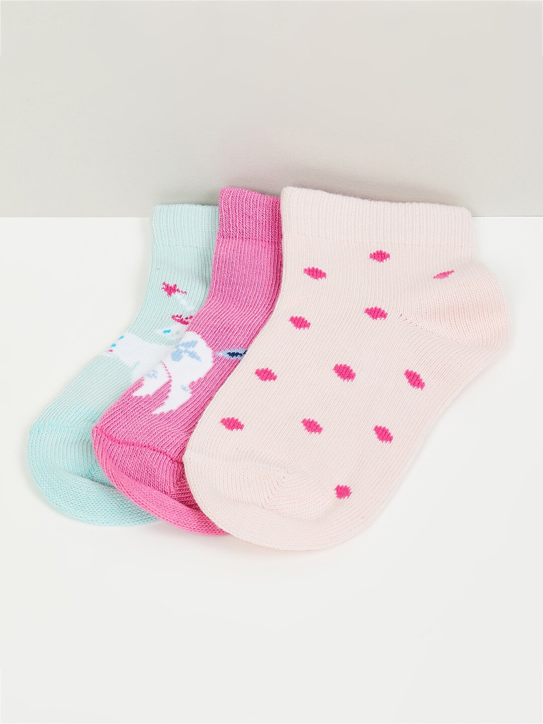

max Girls Pack Of 3 Ankle-Length Socks, Blue