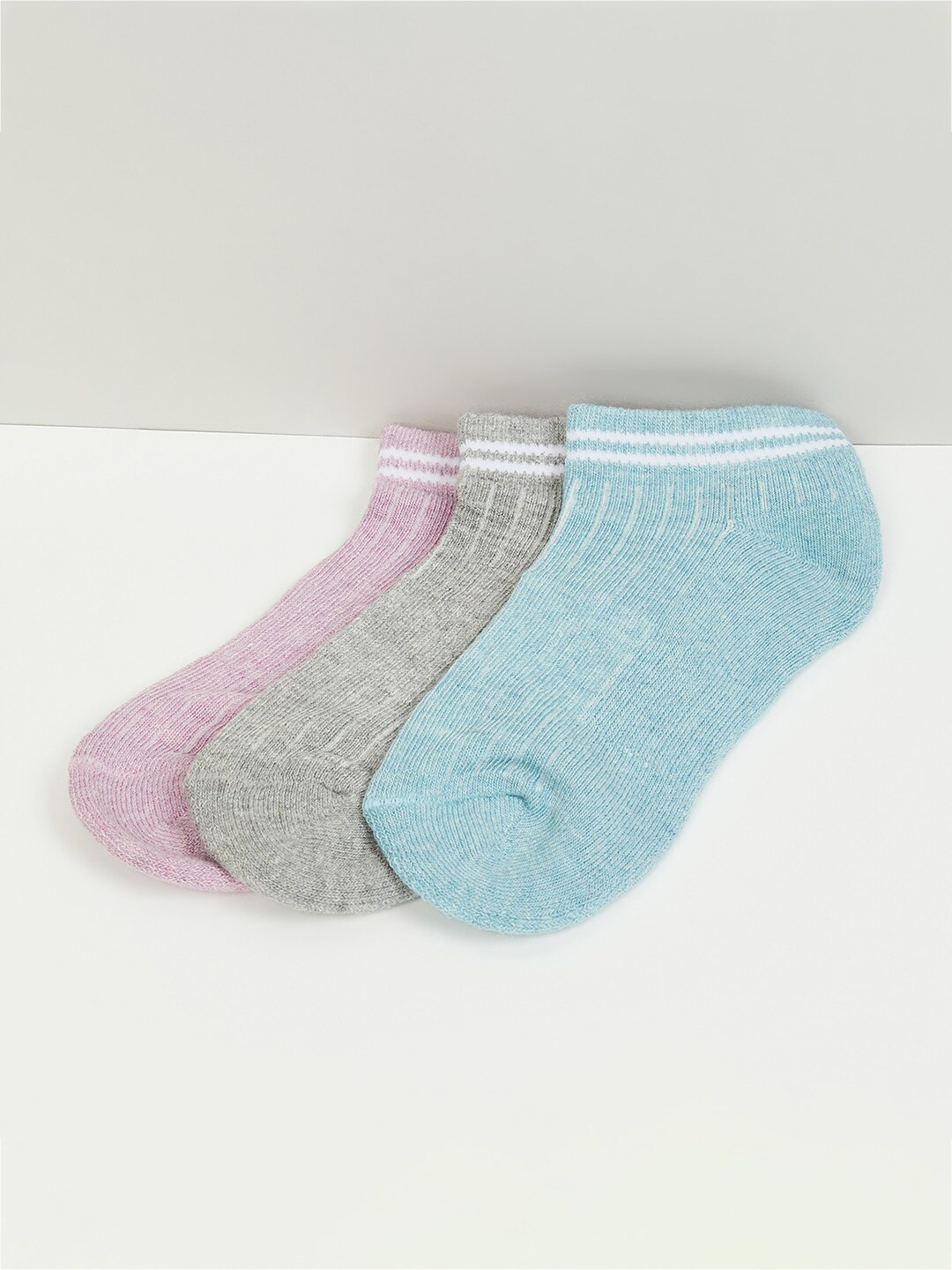 

max Girls Pack Of 3 Ankle-Length Socks, Purple