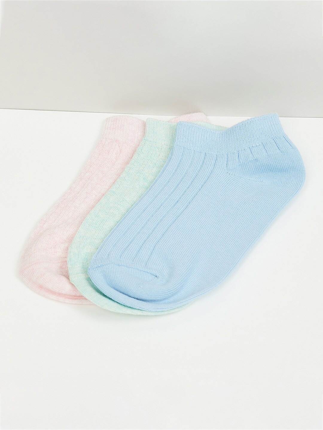 max Girls Pack Of 3 Ankle-Length Socks, Pink
