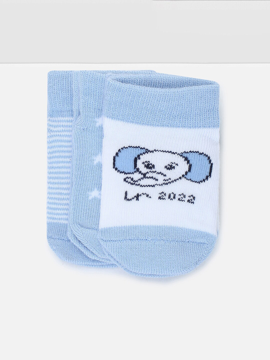 

max Infant Girls Pack Of 3 Patterned Ankle-Length Socks, Blue