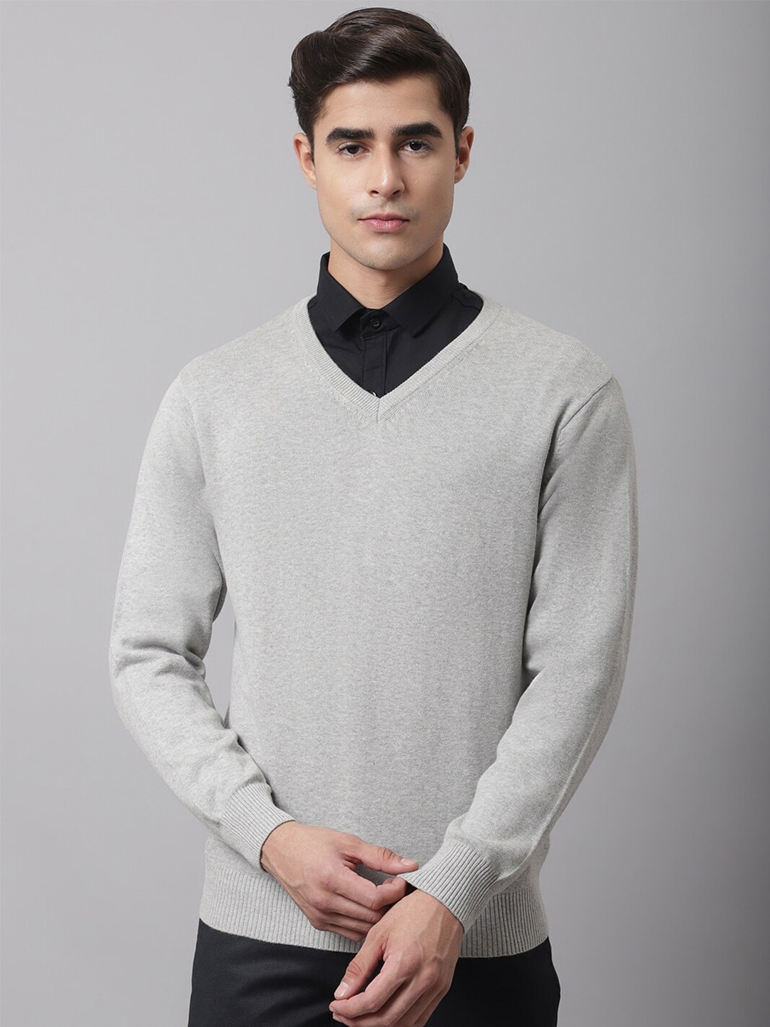 

Cantabil V Neck Cotton Pullover, Grey