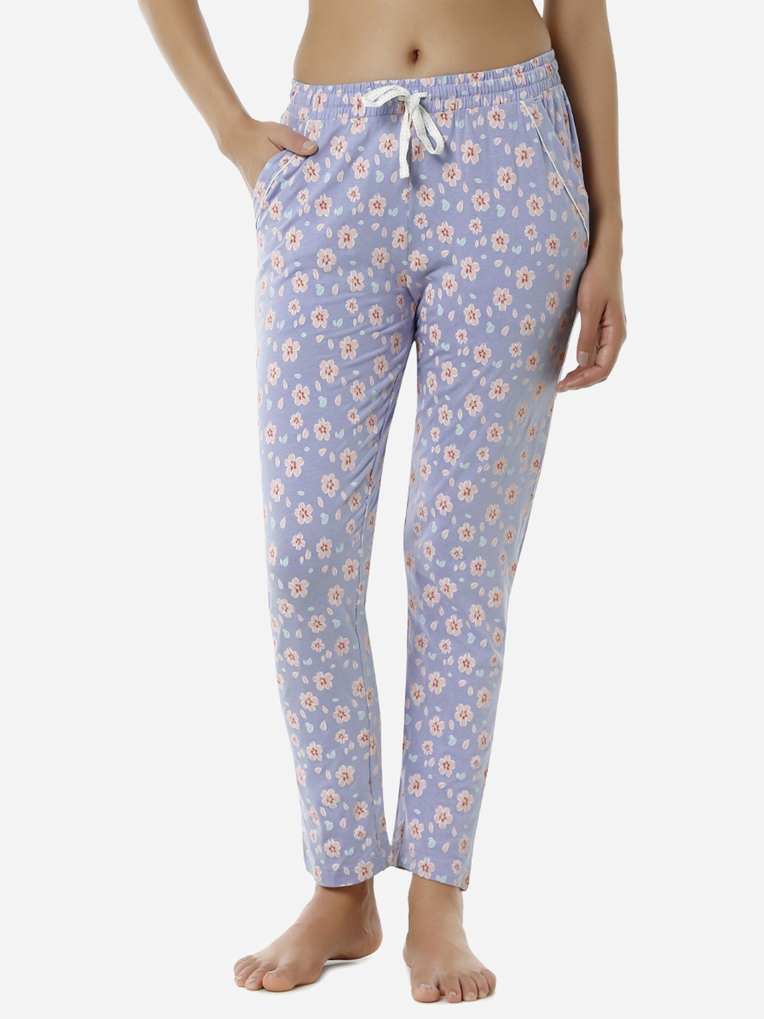 

Amante Women Printed Cotton Lounge Pants, Blue
