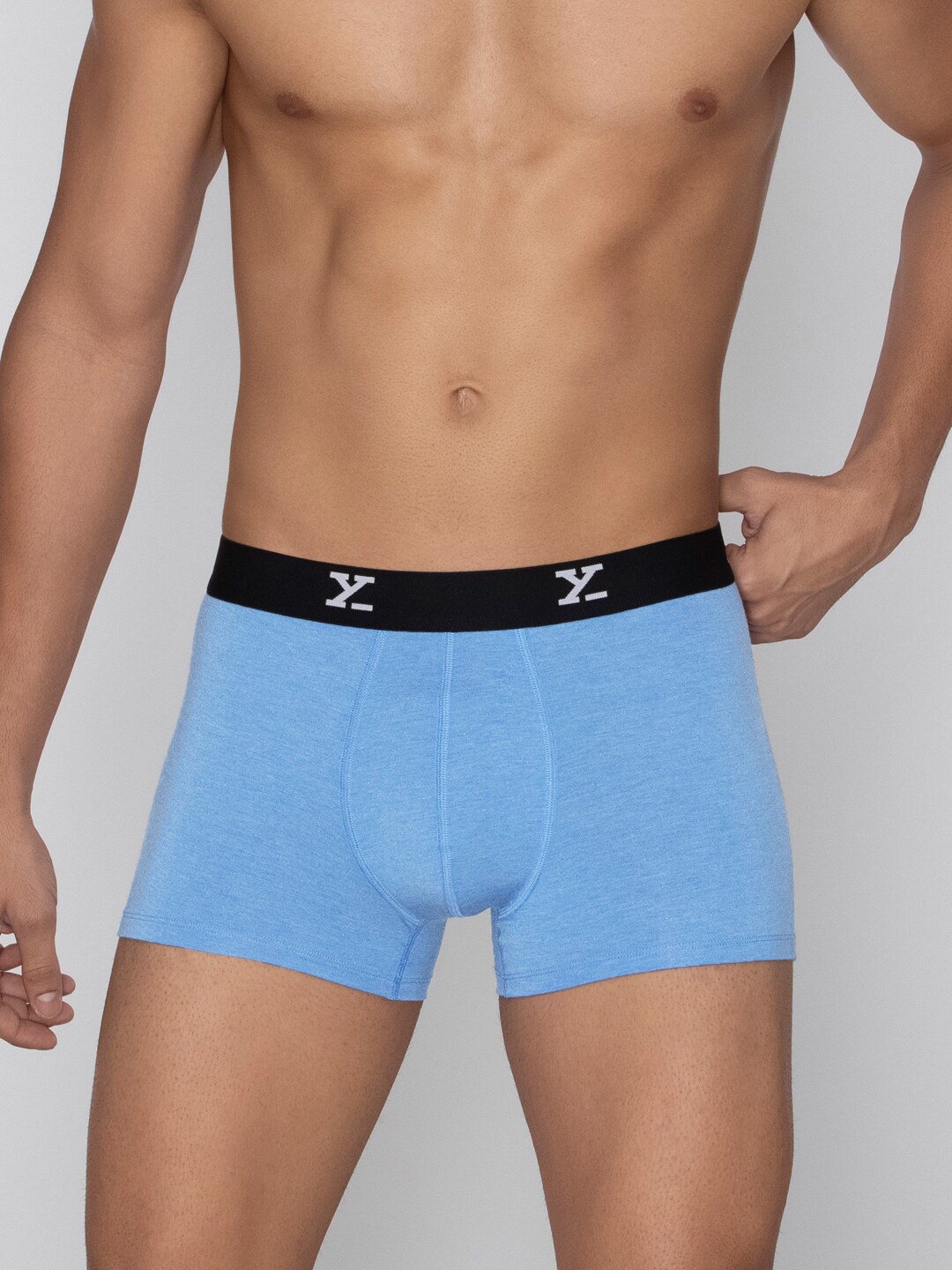 

XYXX Men Melange Ace IntelliFresh Super Combed Cotton Trunks, Blue