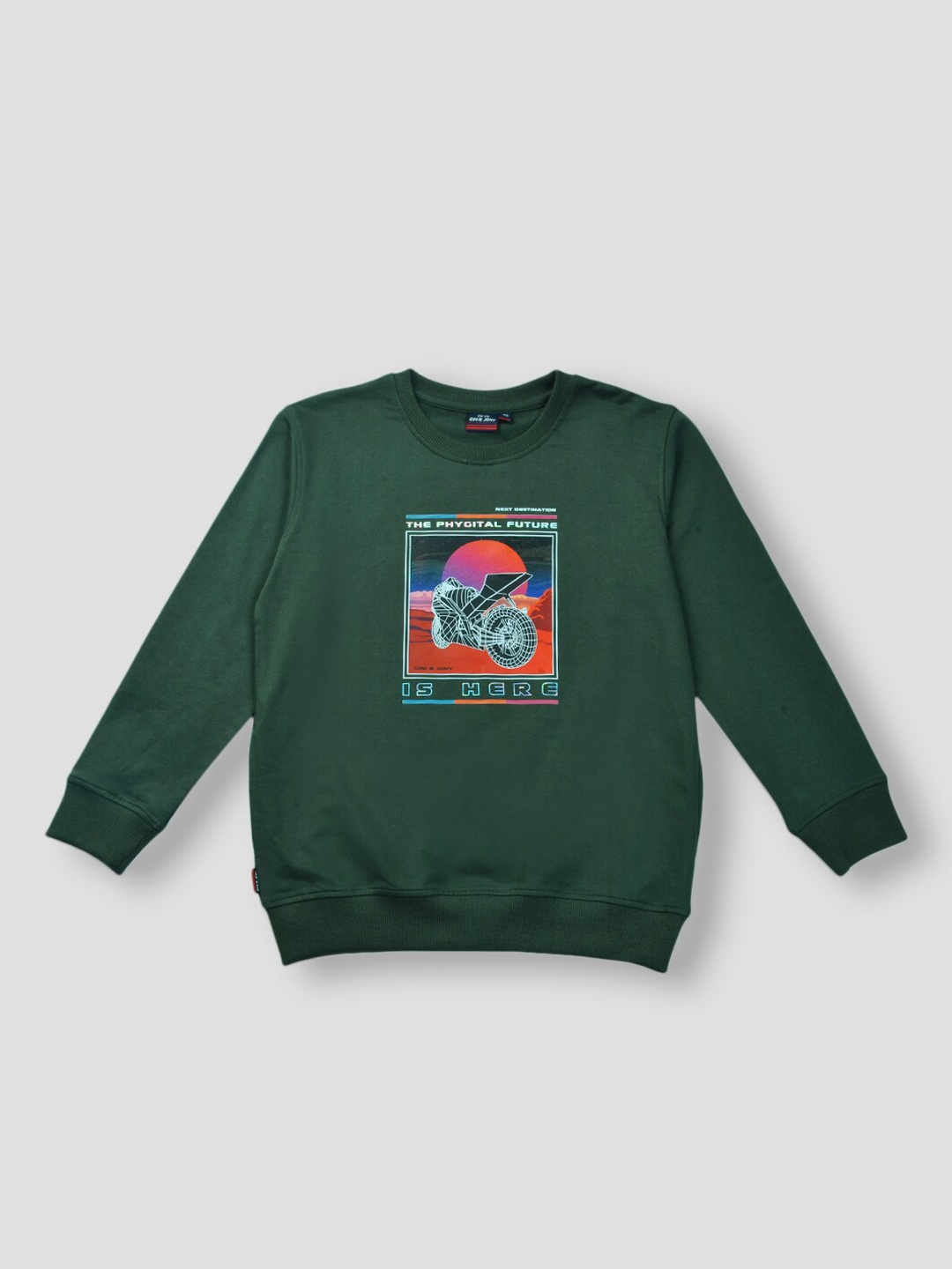 

Gini and Jony Boys Graphic Printed Fleece Sweatshirt, Green