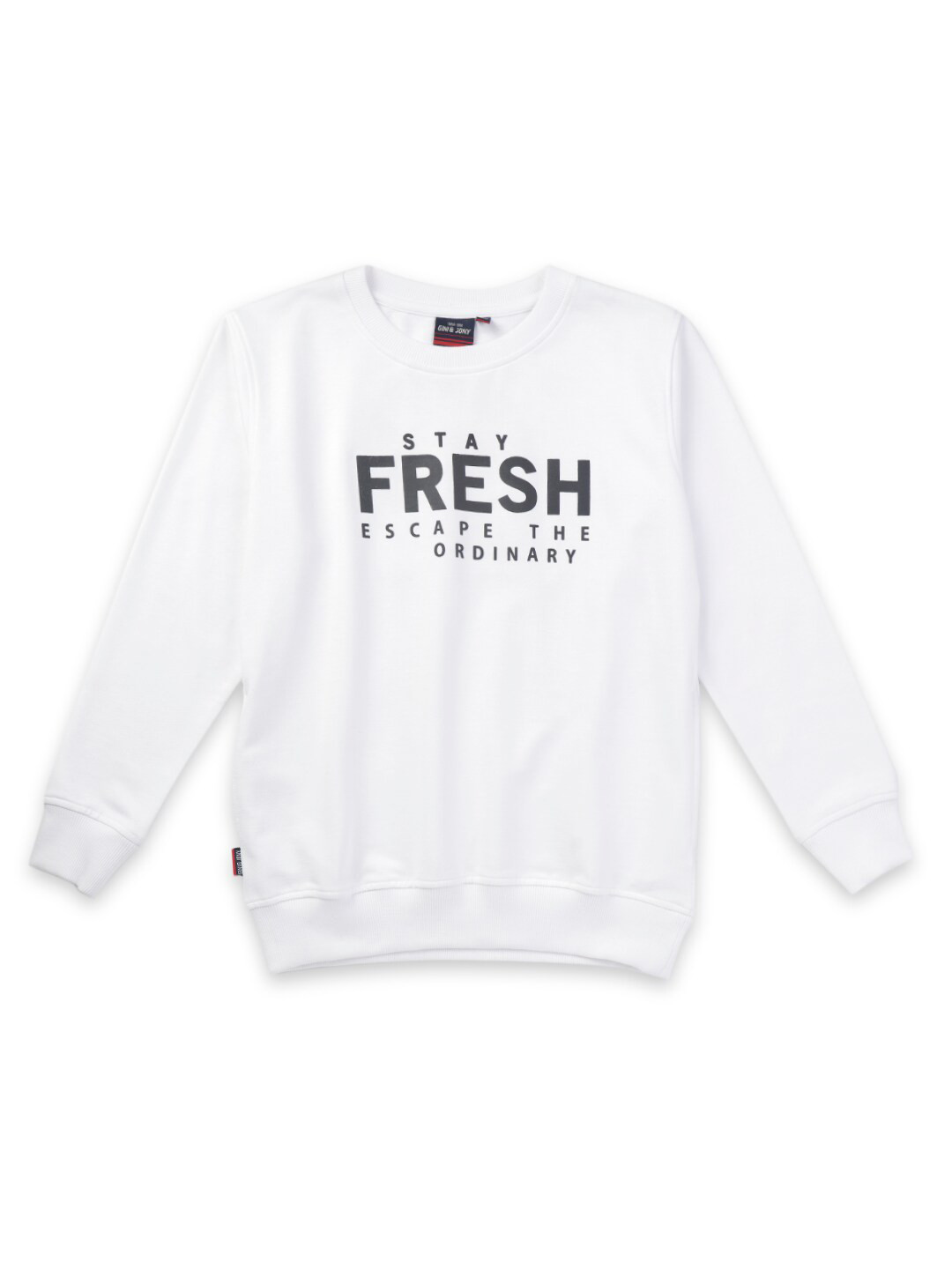 

Gini and Jony Boys Typography Printed Cotton Sweatshirt, White