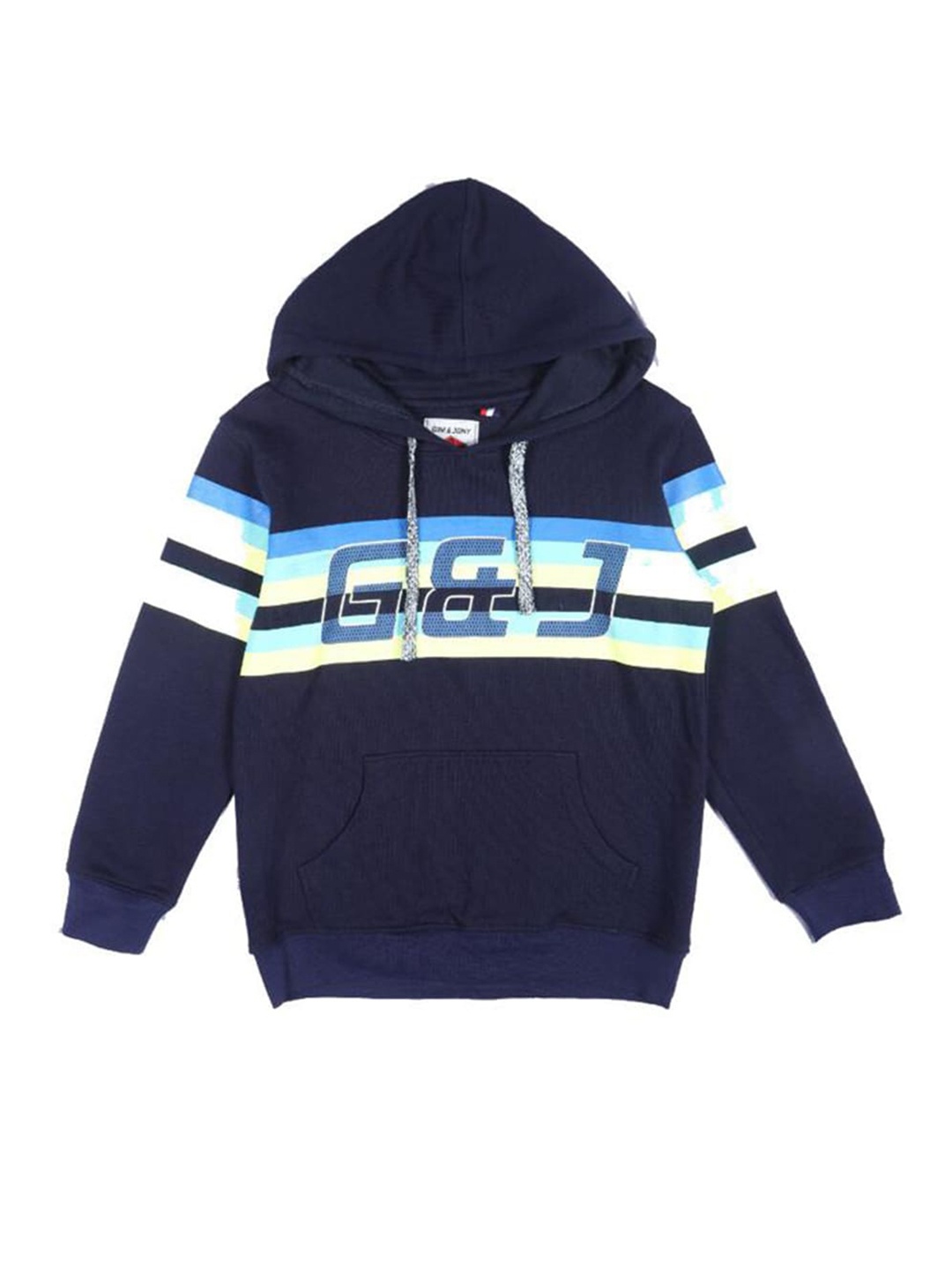 

Gini and Jony Infant Boys Typography Printed Hooded Fleece Sweatshirt, Navy blue