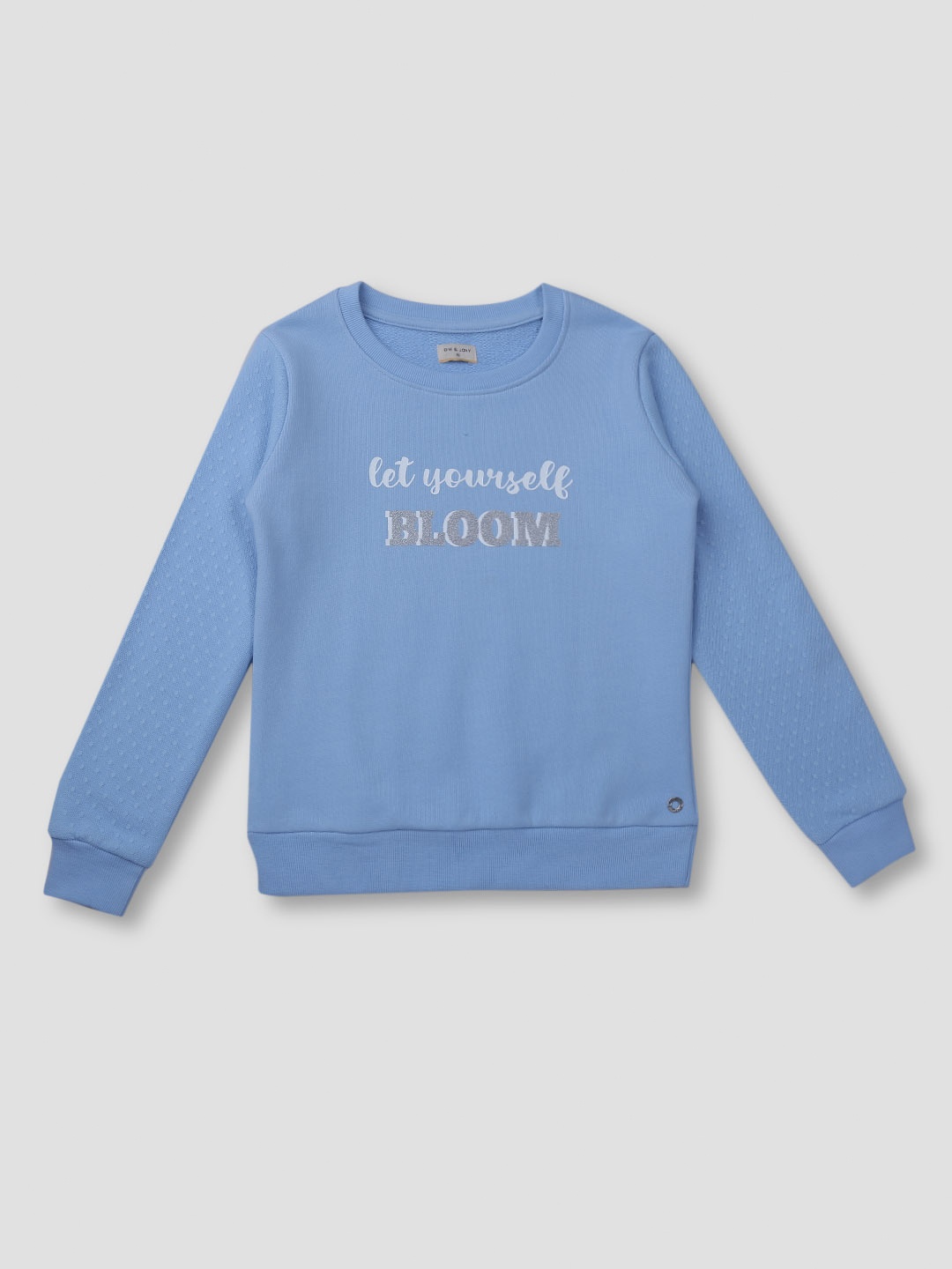 

Gini and Jony Infants Girls Typography Printed Cotton Sweatshirt, Blue