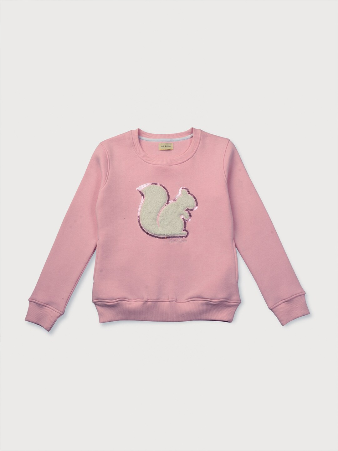 

Gini and Jony Infant Girls Self Design Fleece Sweatshirt, Pink