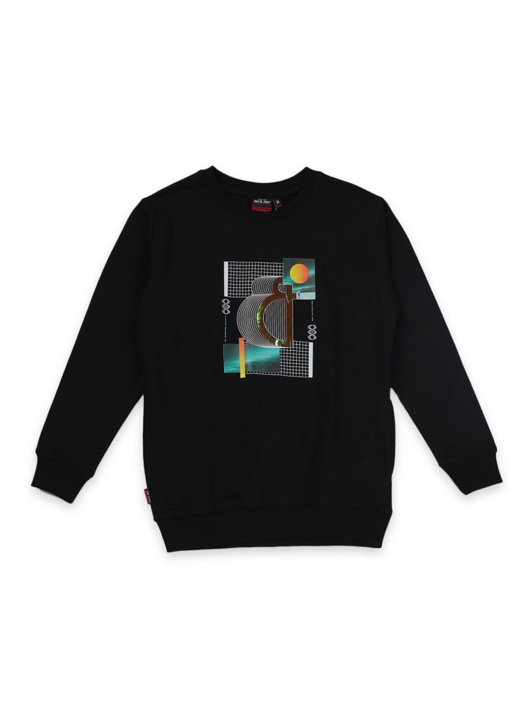 

Gini and Jony Boys Graphic Printed Cotton Sweatshirt, Black