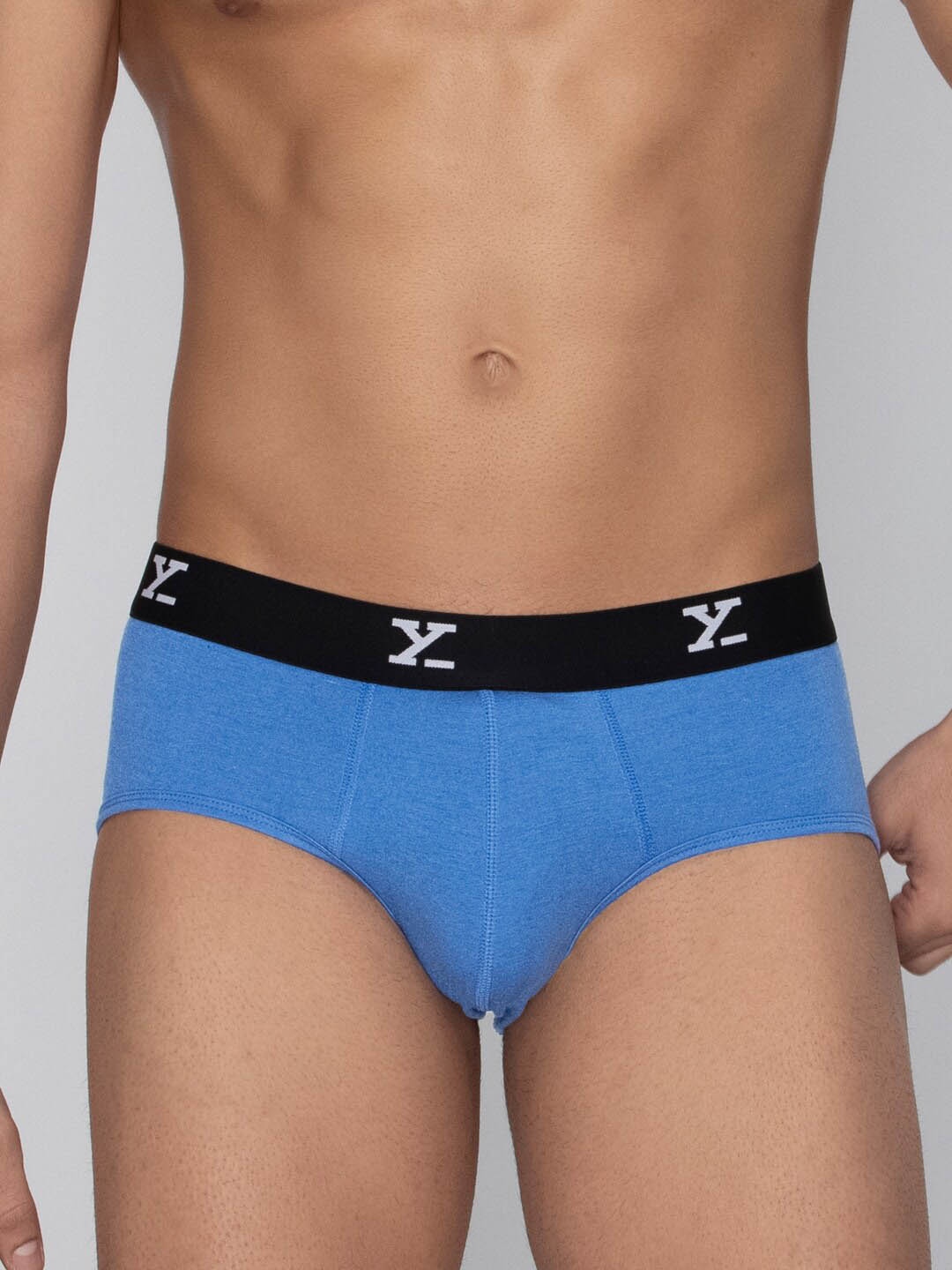 

XYXX Ace Men Pack of 1 Melange Uno IntelliFresh Super Combed Cotton Briefs, Blue