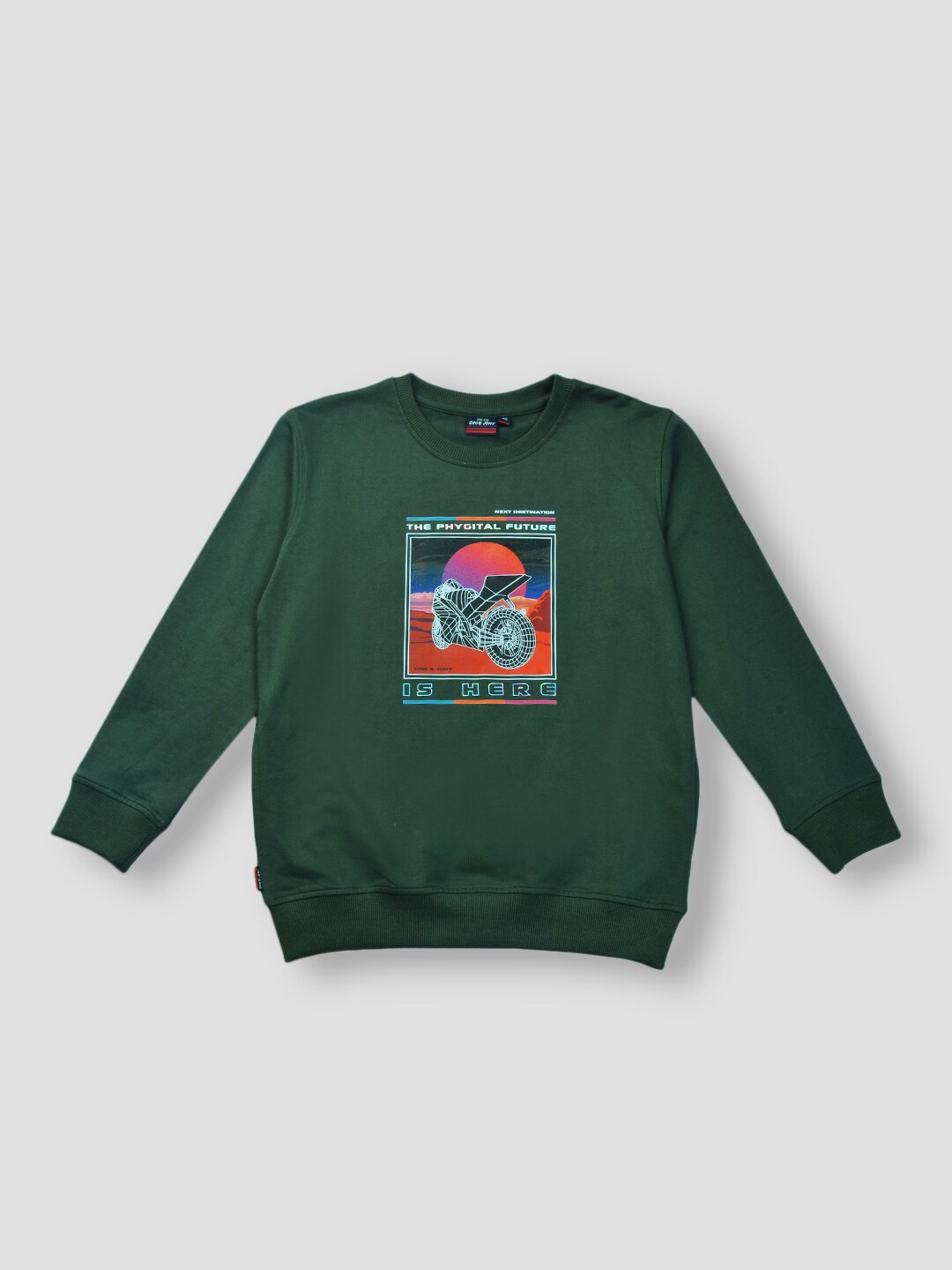 

Gini and Jony Boys Graphic Printed Fleece Sweatshirt, Green