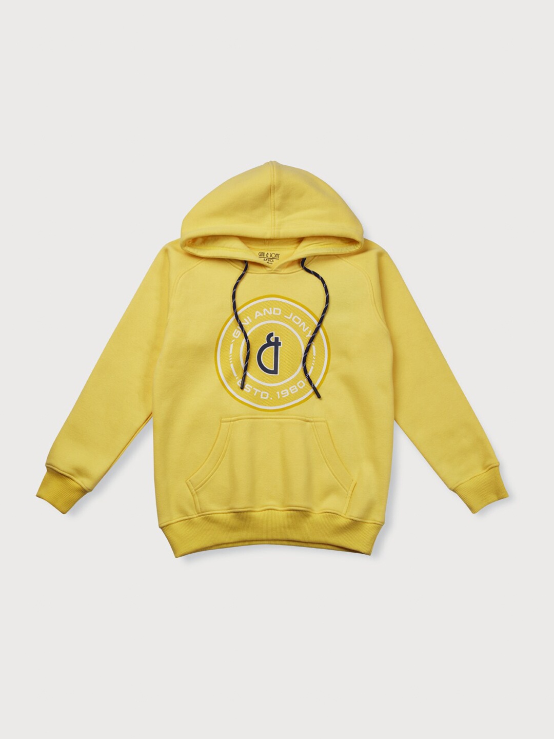 

Gini and Jony Boys Typography Printed Fleece Sweatshirt, Yellow