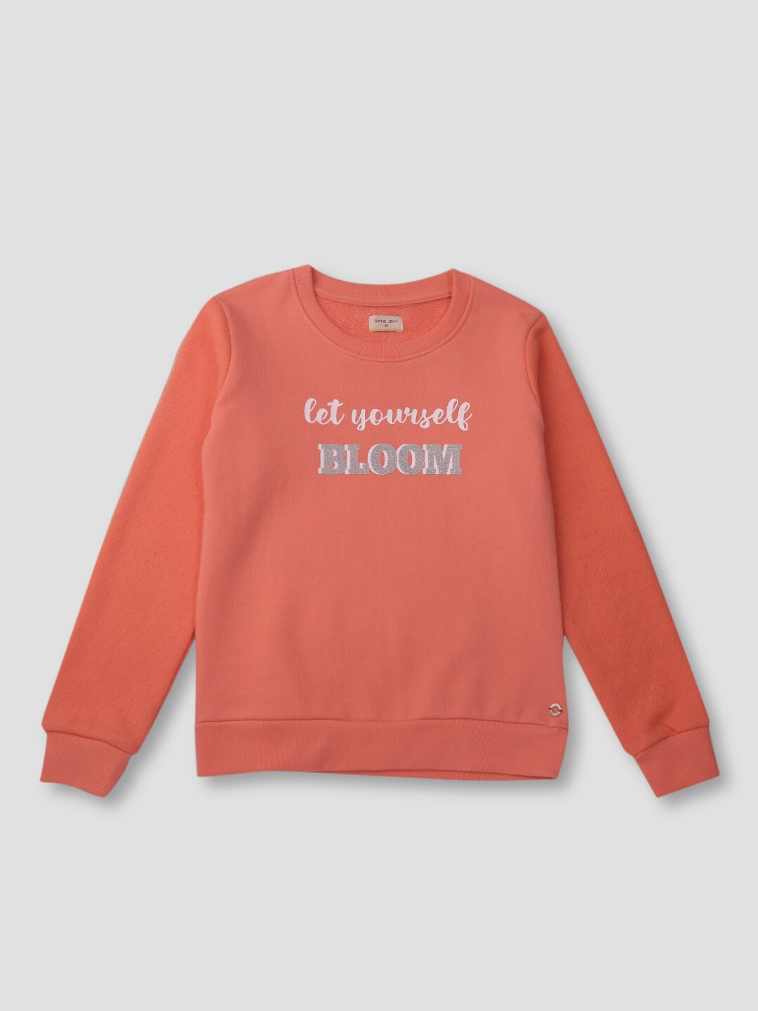 

Gini and Jony Infants Girls Typography Printed Sweatshirt, Orange