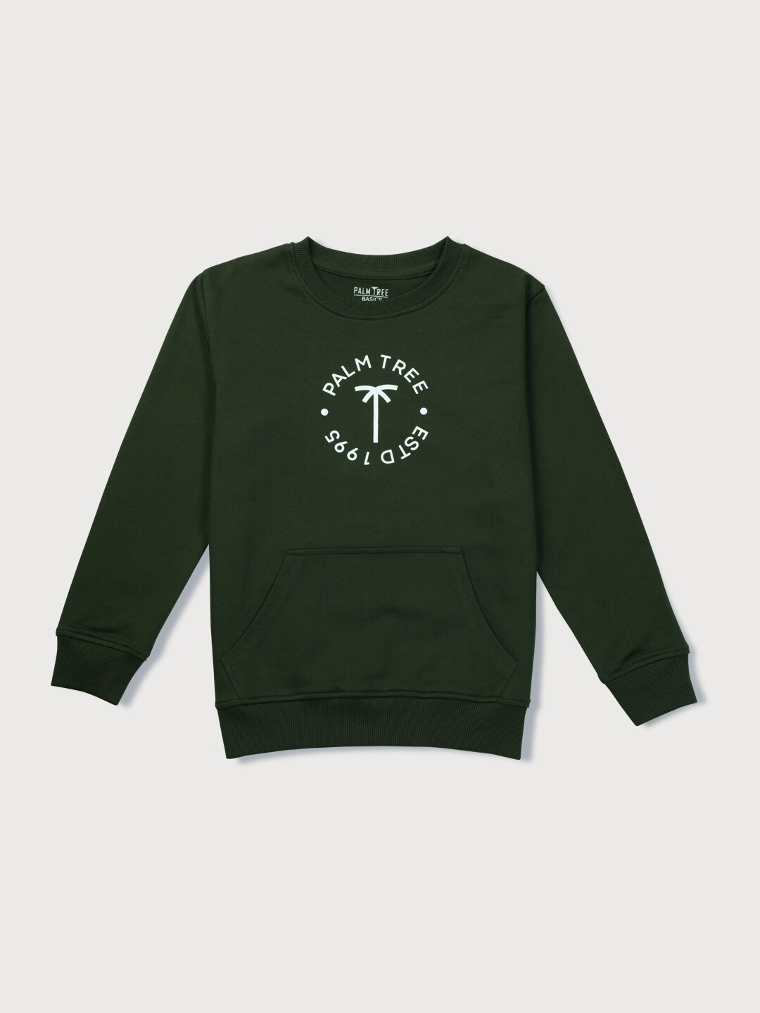 

Palm Tree Infant Boys Typography Printed Cotton Sweatshirt, Olive
