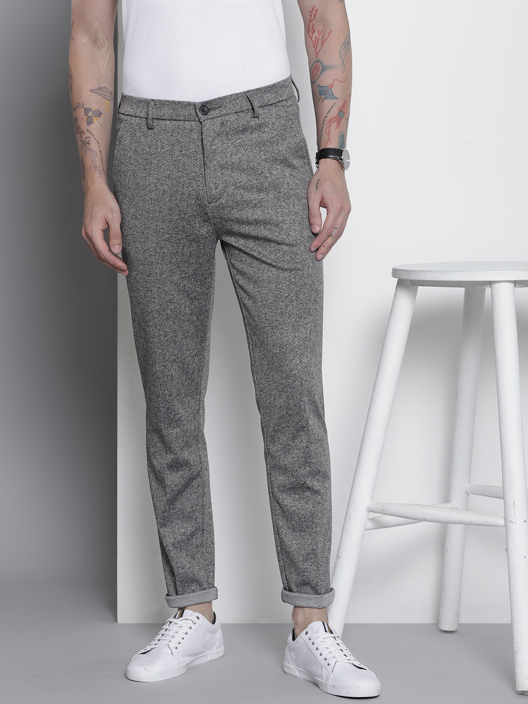 

Luxe by TIGC Men Slim Fit Trousers, Grey