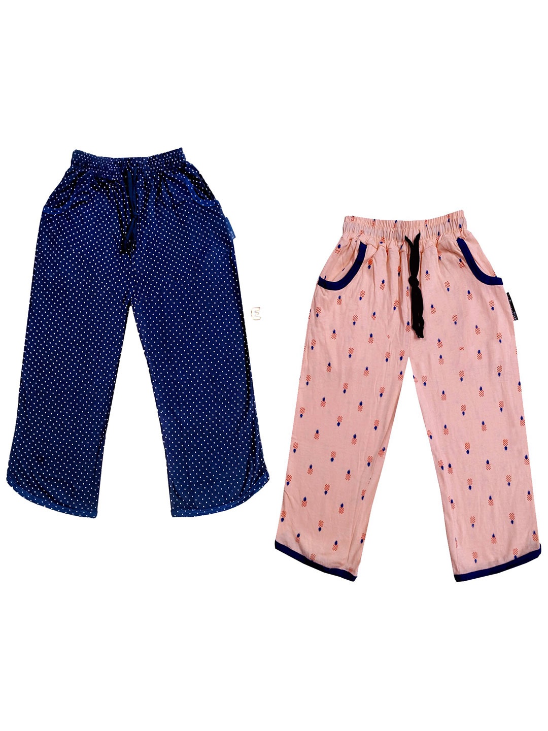 

IndiWeaves Girls Pack of 2 Printed Pure Cotton Capris, Blue