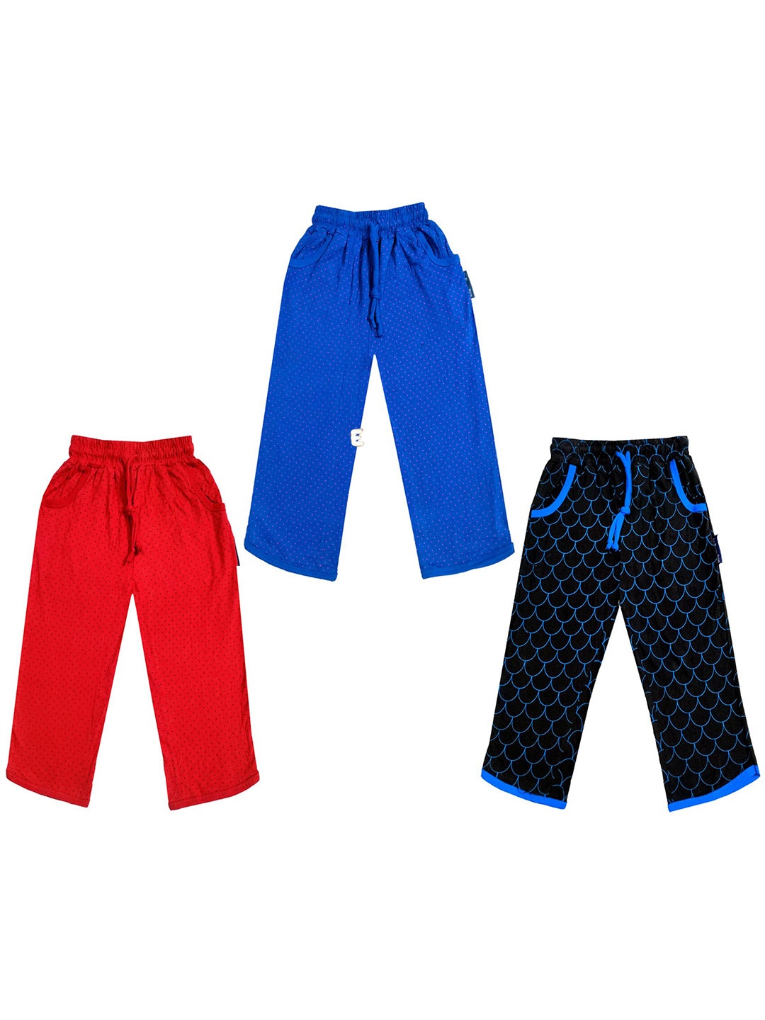 

IndiWeaves Girls Pack of 3 Printed Pure Cotton Capris, Red