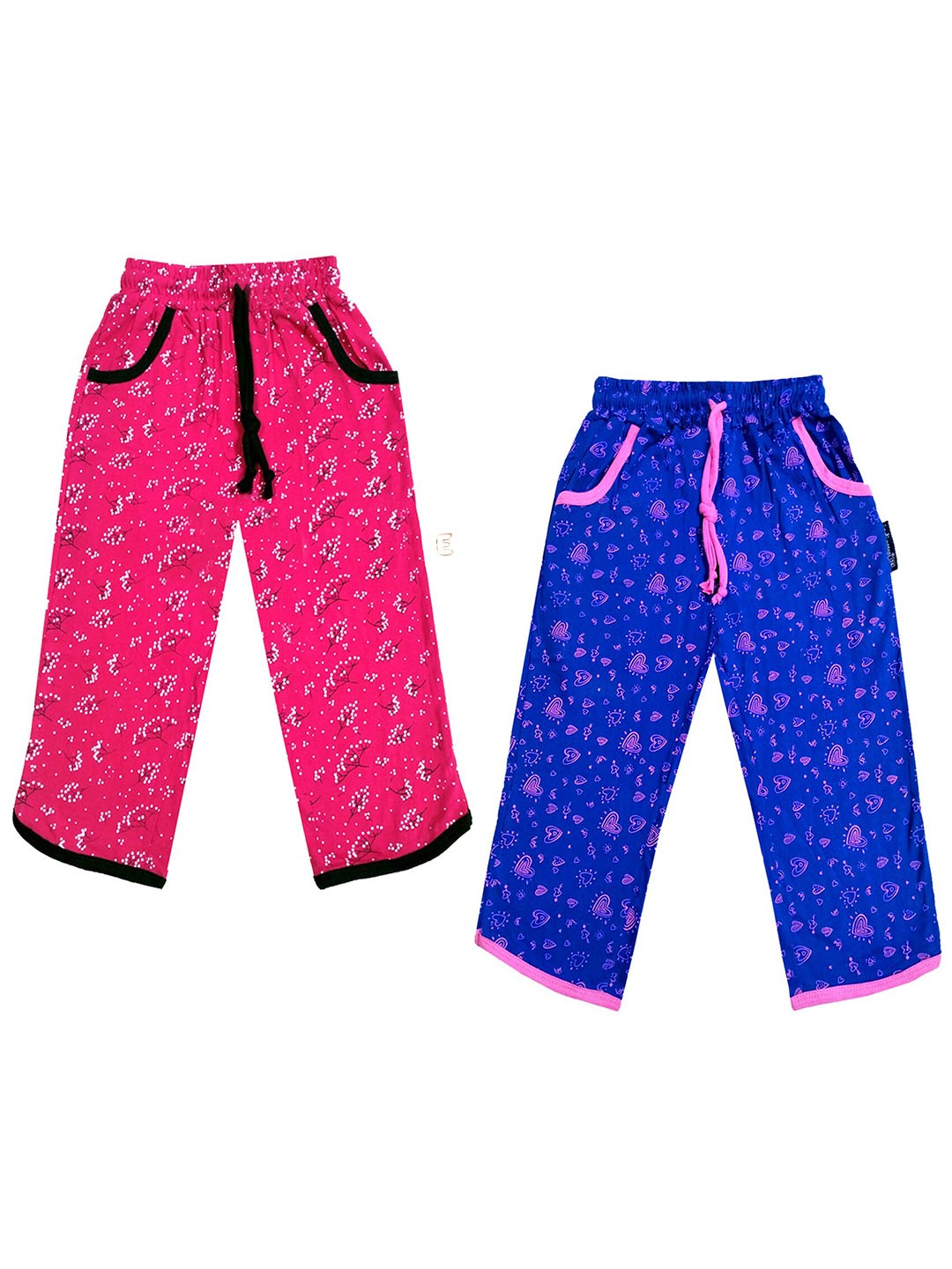 

IndiWeaves Girls Pack of 2 Printed Pure Cotton Capris, Blue