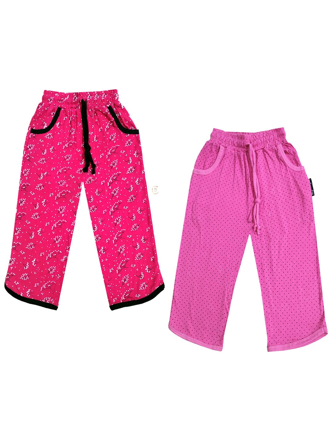 

IndiWeaves Girls Pack of 2 Printed Pure Cotton Capris, Pink