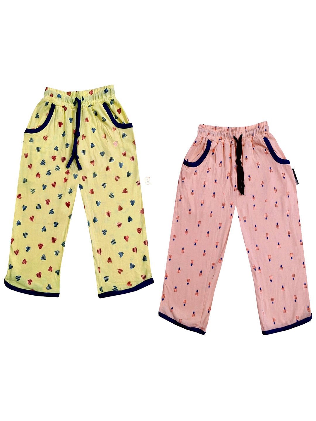 

IndiWeaves Girls Pack of 2 Printed Pure Cotton Capris, Yellow