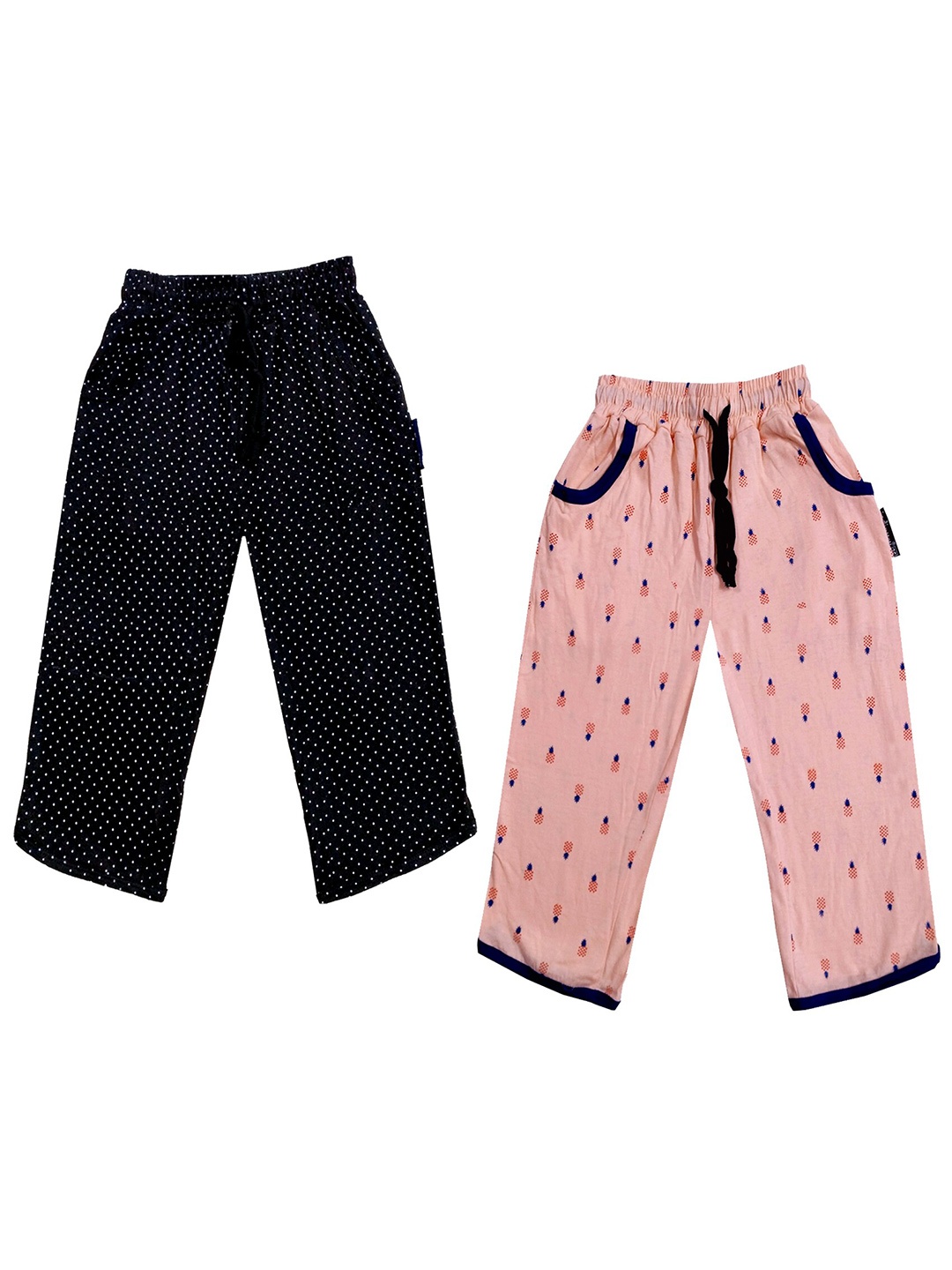 

IndiWeaves Girls Pack Of 2 Printed Pure Cotton Capris, Black