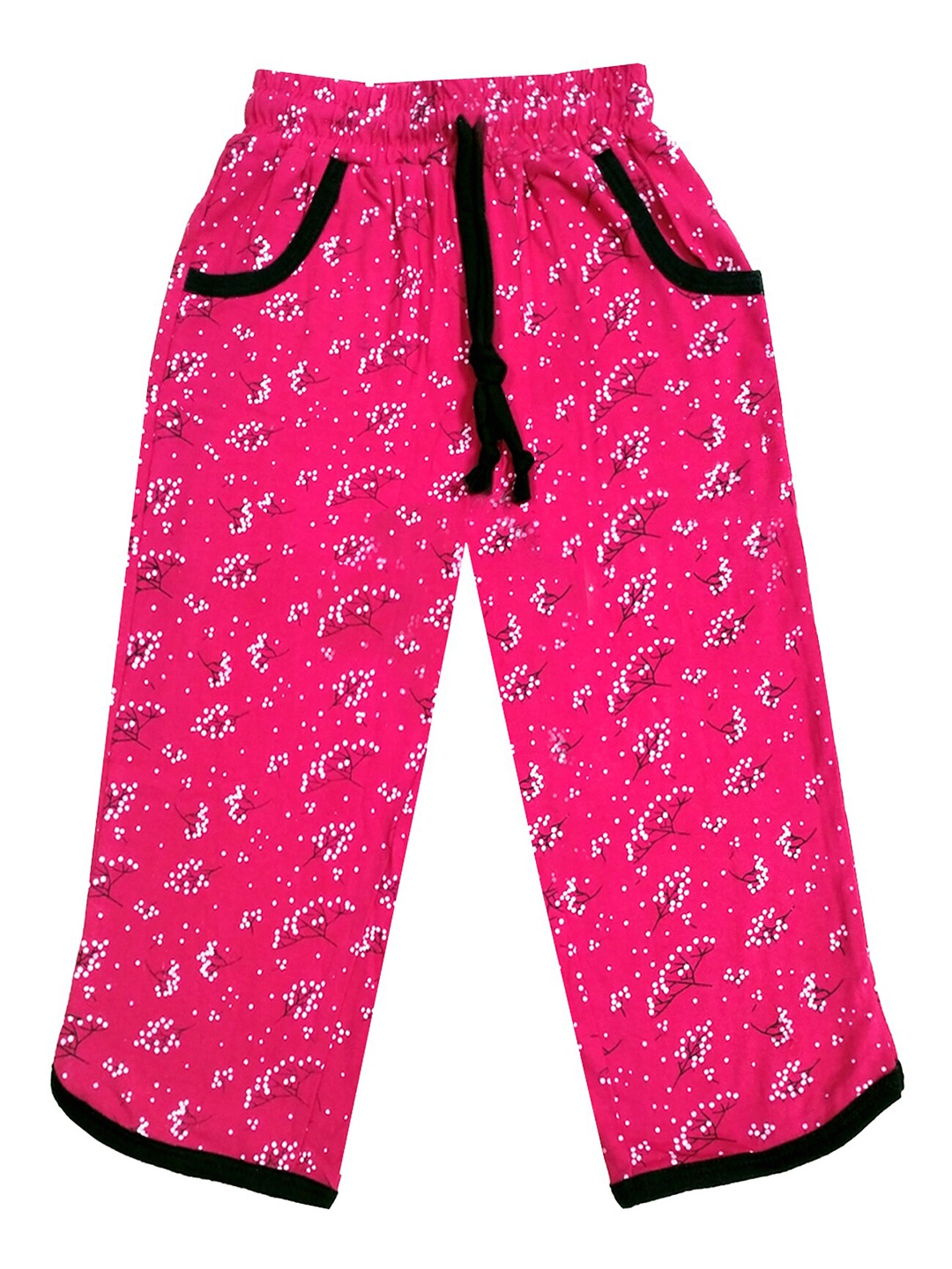 

IndiWeaves Girls Mid-Rise Cotton Printed Capris, Magenta