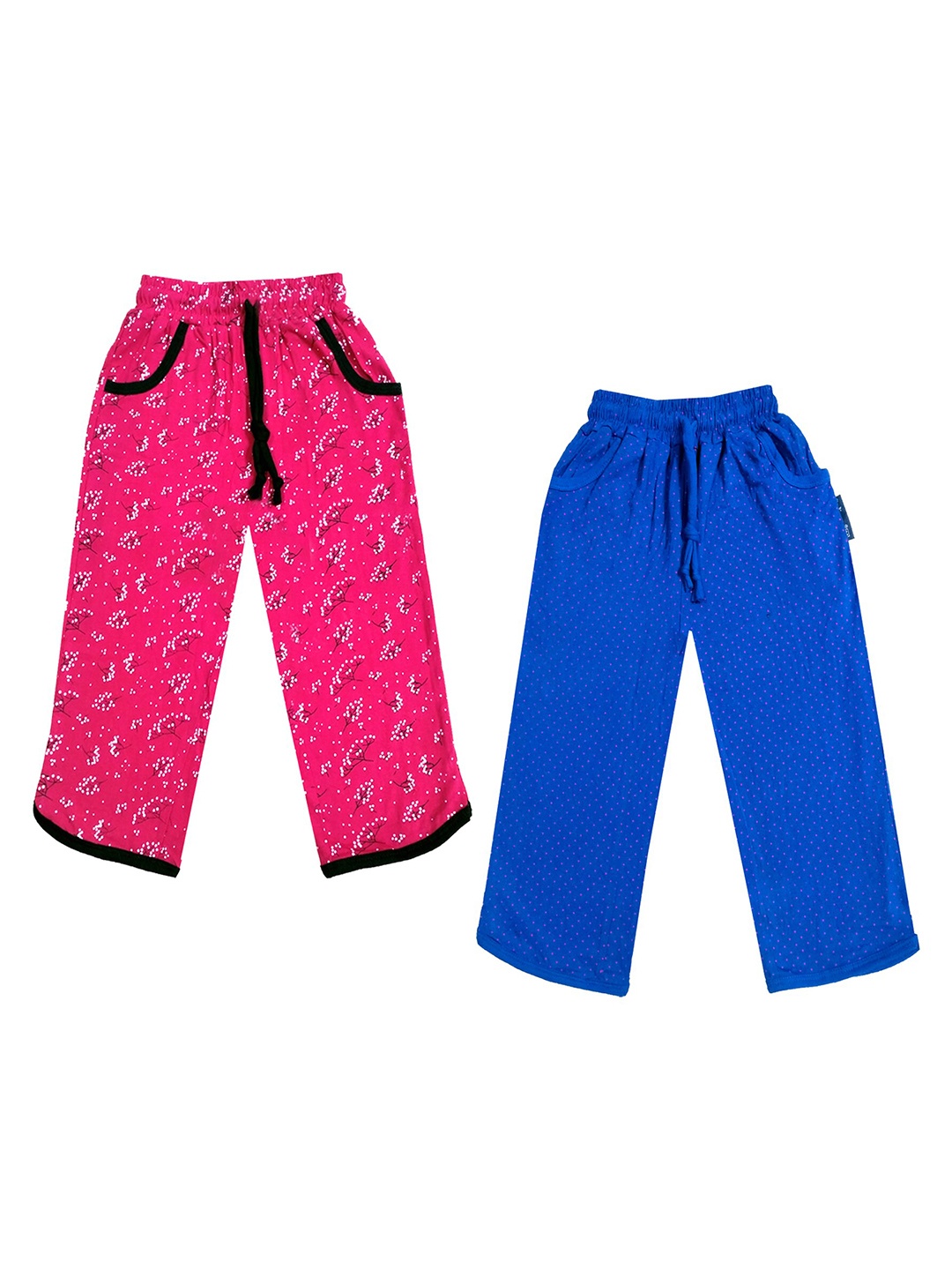 

IndiWeaves Girls Pack of 2 Mid-Rise Cotton Printed Capris, Pink