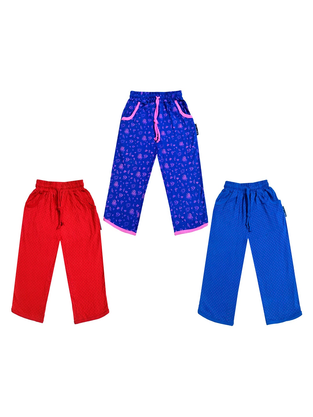 

IndiWeaves Girls Pack of 3 Mid-Rise Cotton Printed Capris, Blue