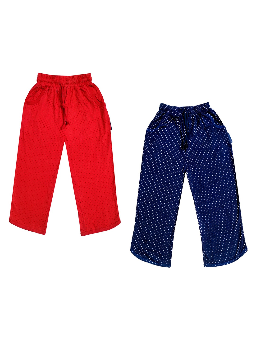 

IndiWeaves Girls Pack of 2 Mid-Rise Cotton Printed Capris, Red