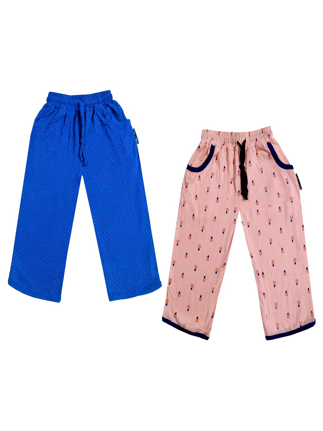 

IndiWeaves Girls Pack of 2 Mid-Rise Cotton Printed Capris, Navy blue