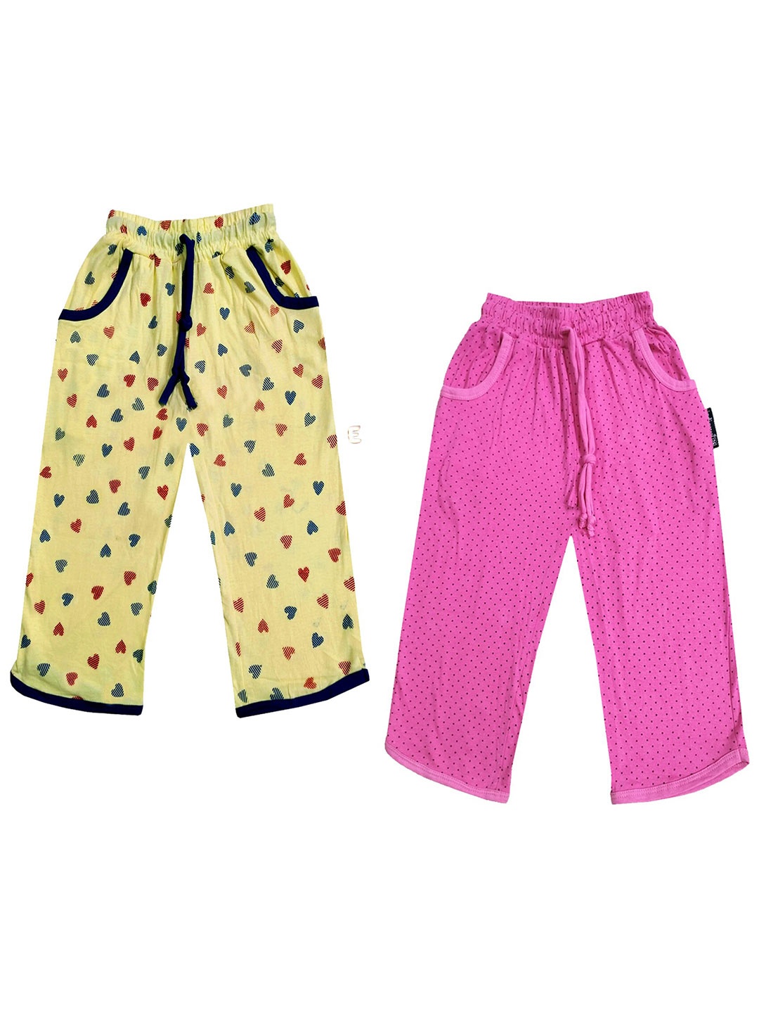 

IndiWeaves Girls Pack of 2 Mid-Rise Cotton Printed Capris, Yellow