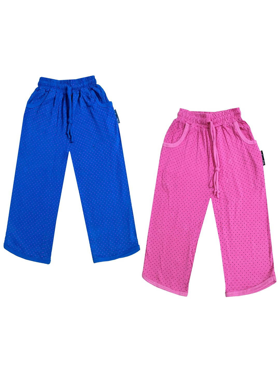 

IndiWeaves Girls Pack of 2 Mid-Rise Cotton Printed Capris, Blue