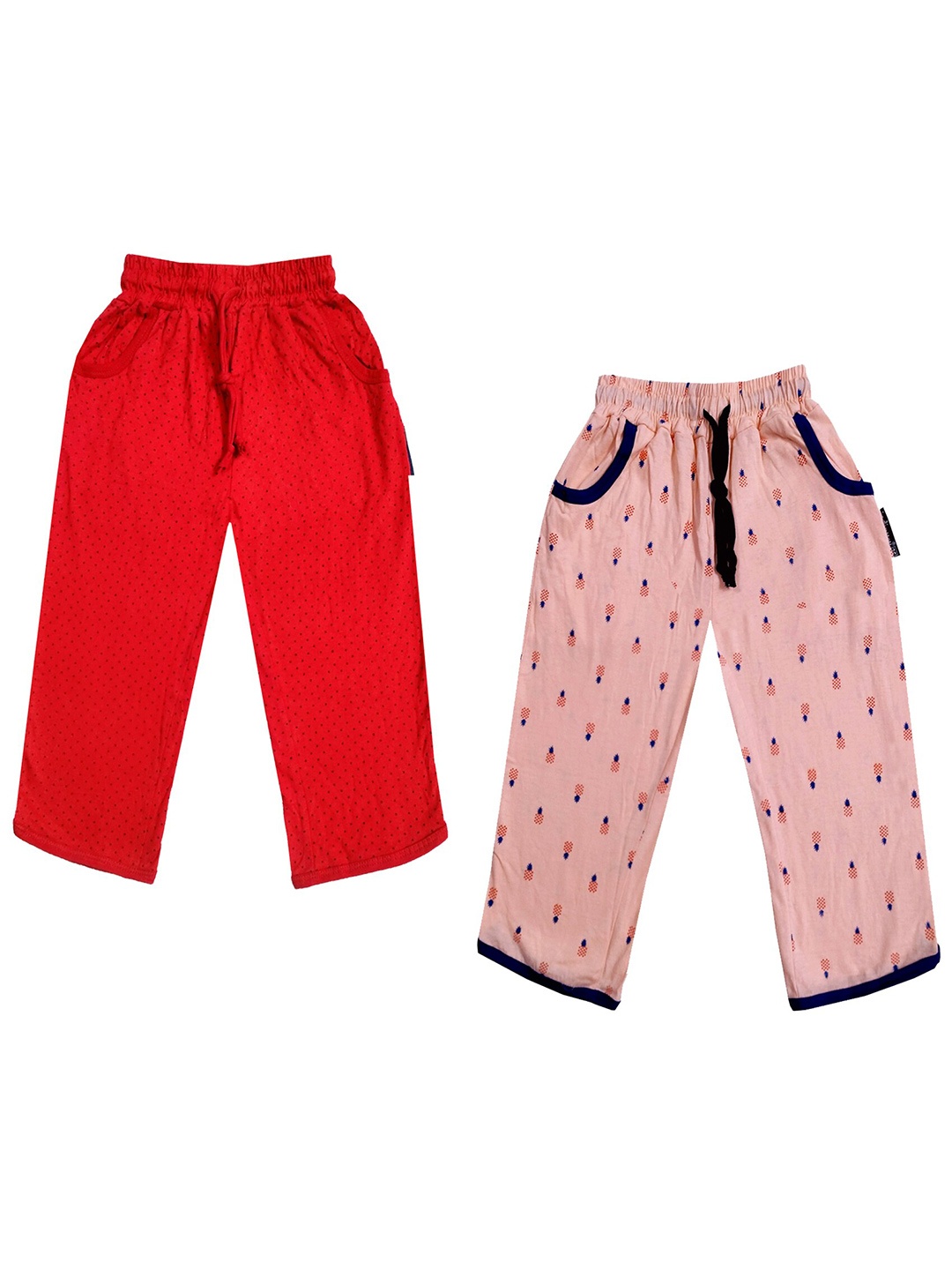 

IndiWeaves Girls Pack of 2 Printed Mid-Rise Cotton Capris, Red