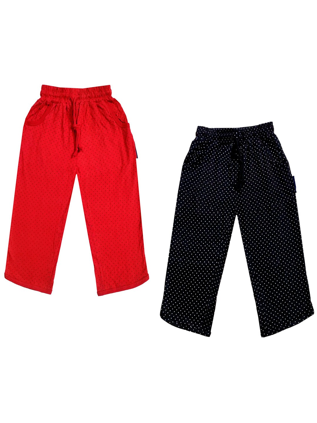 

IndiWeaves Girls Pack of 2 Printed Mid-Rise Cotton Capris, Red