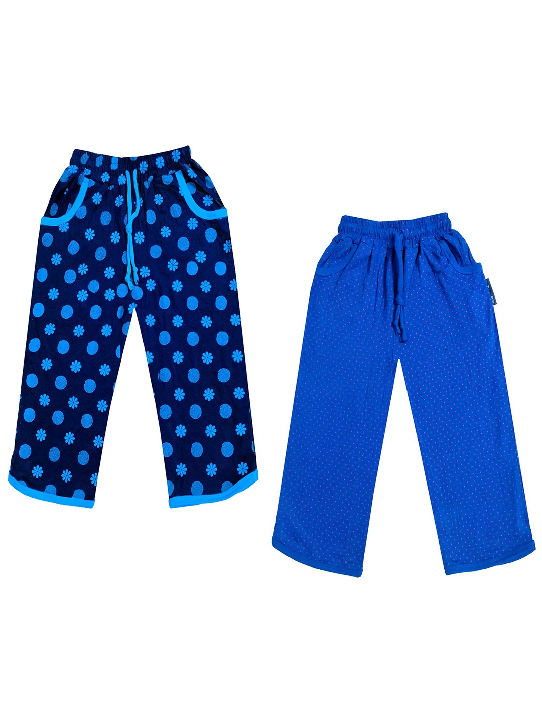 

IndiWeaves Girls Pack Of 2 Printed Mid-Rise Relaxed-Fit Cotton Capris, Blue