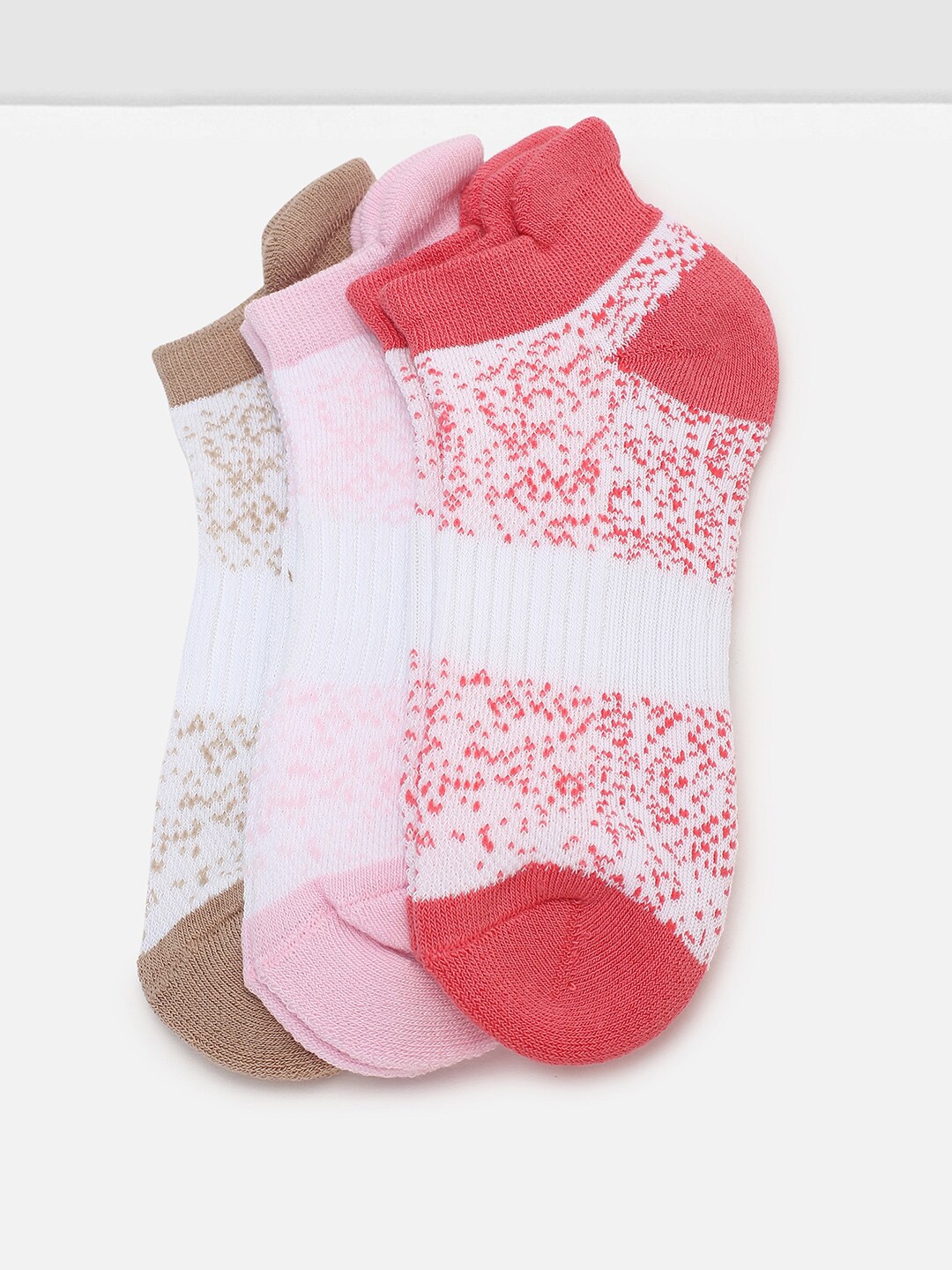 

max Boys Pack Of 3 Patterned Ankle-Length Socks, Pink