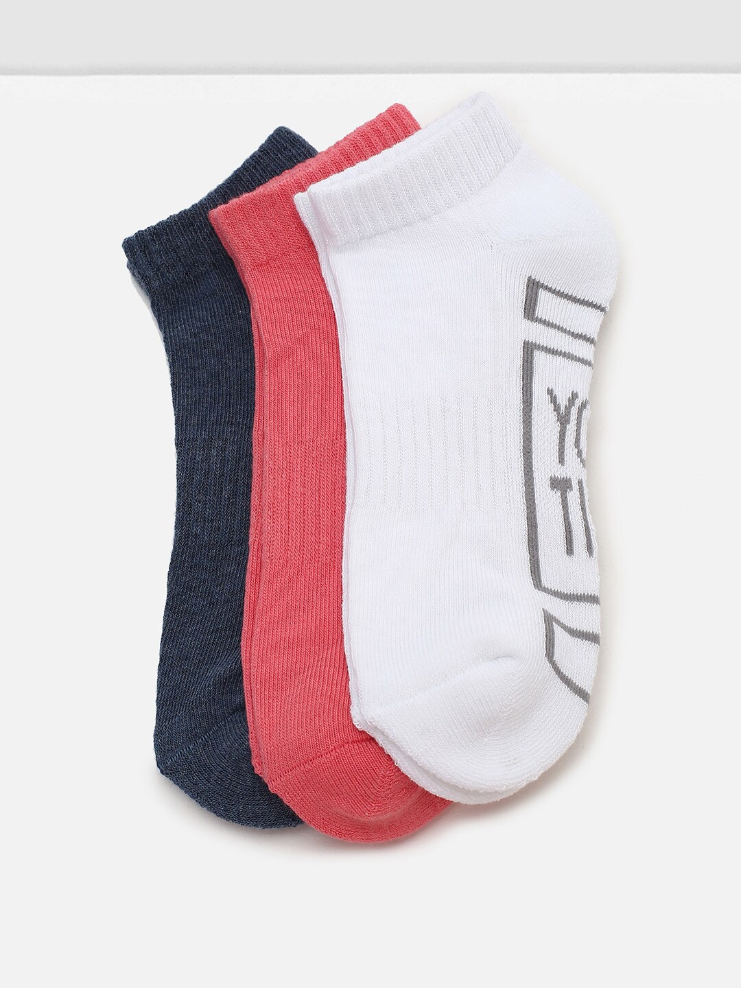 

max Women Pack Of 3 Patterned Ankle-Length Socks, Blue