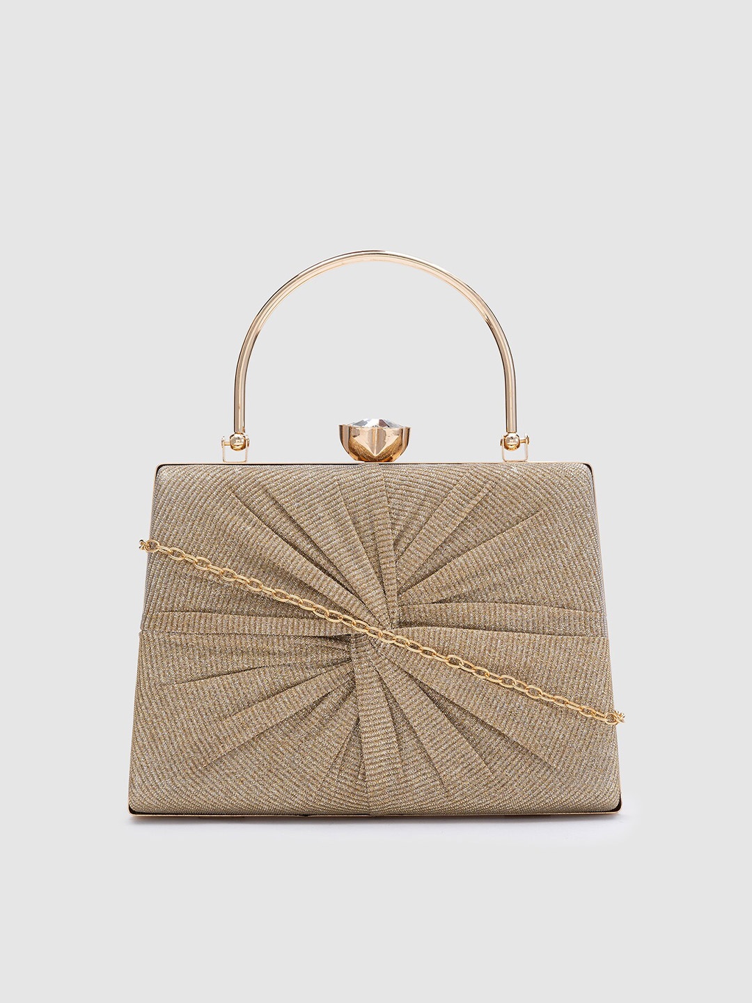 

Globus Gold-Toned Textured Box Clutch