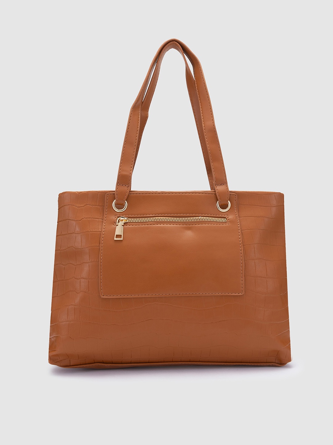 

Globus Tan Textured Structured Shoulder Bag