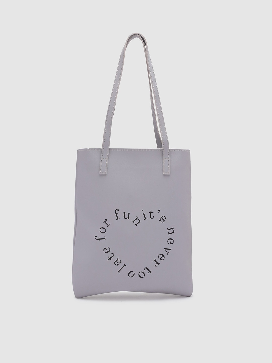 

Globus Grey Printed PU Structured Tote Bag