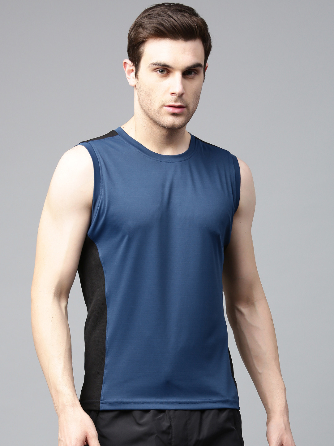 

HRX by Hrithik Roshan Men Navy Blue Advanced Rapid Dry Sleeveless T-shirt