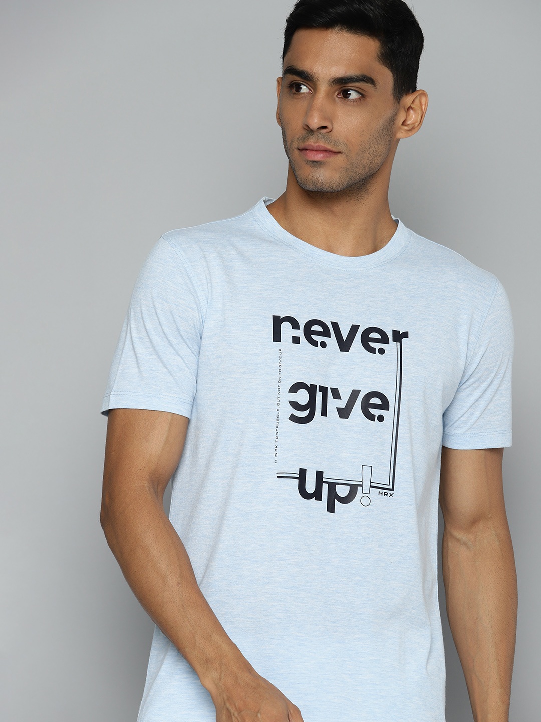 

HRX by Hrithik Roshan Men Typography Printed Bio-Wash T-shirt, Turquoise blue
