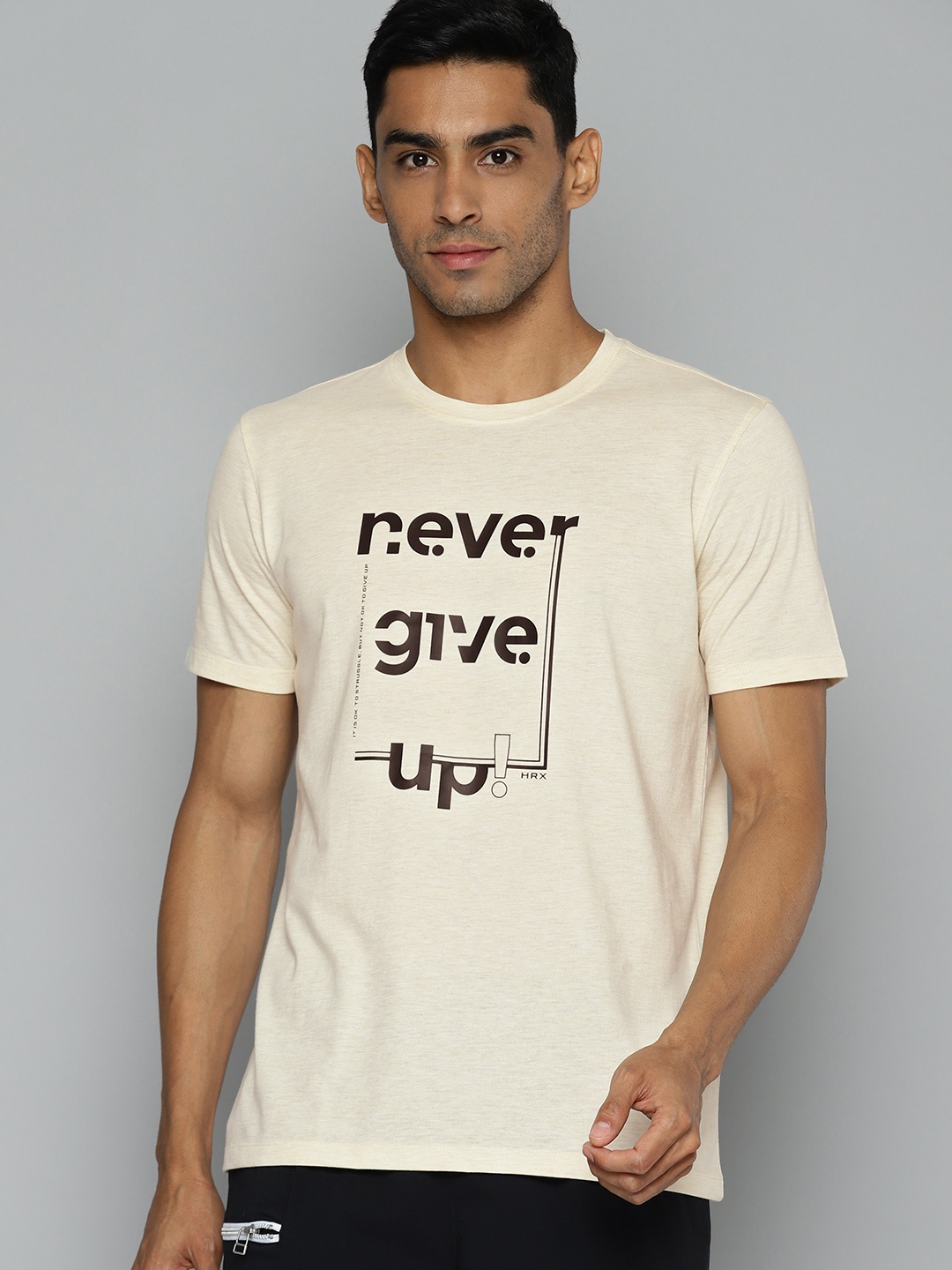 

HRX by Hrithik Roshan Men Typography Printed Bio Finish T-shirt, Off white