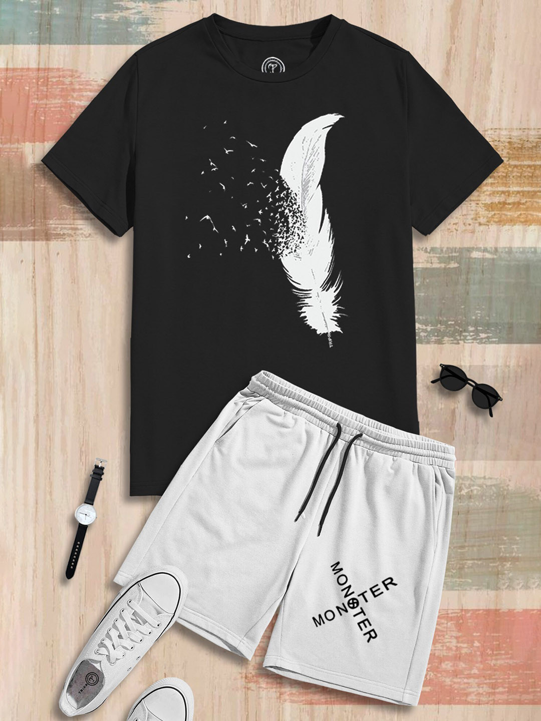 

TRIPR Men Graphic Printed Cotton Tracksuits, White