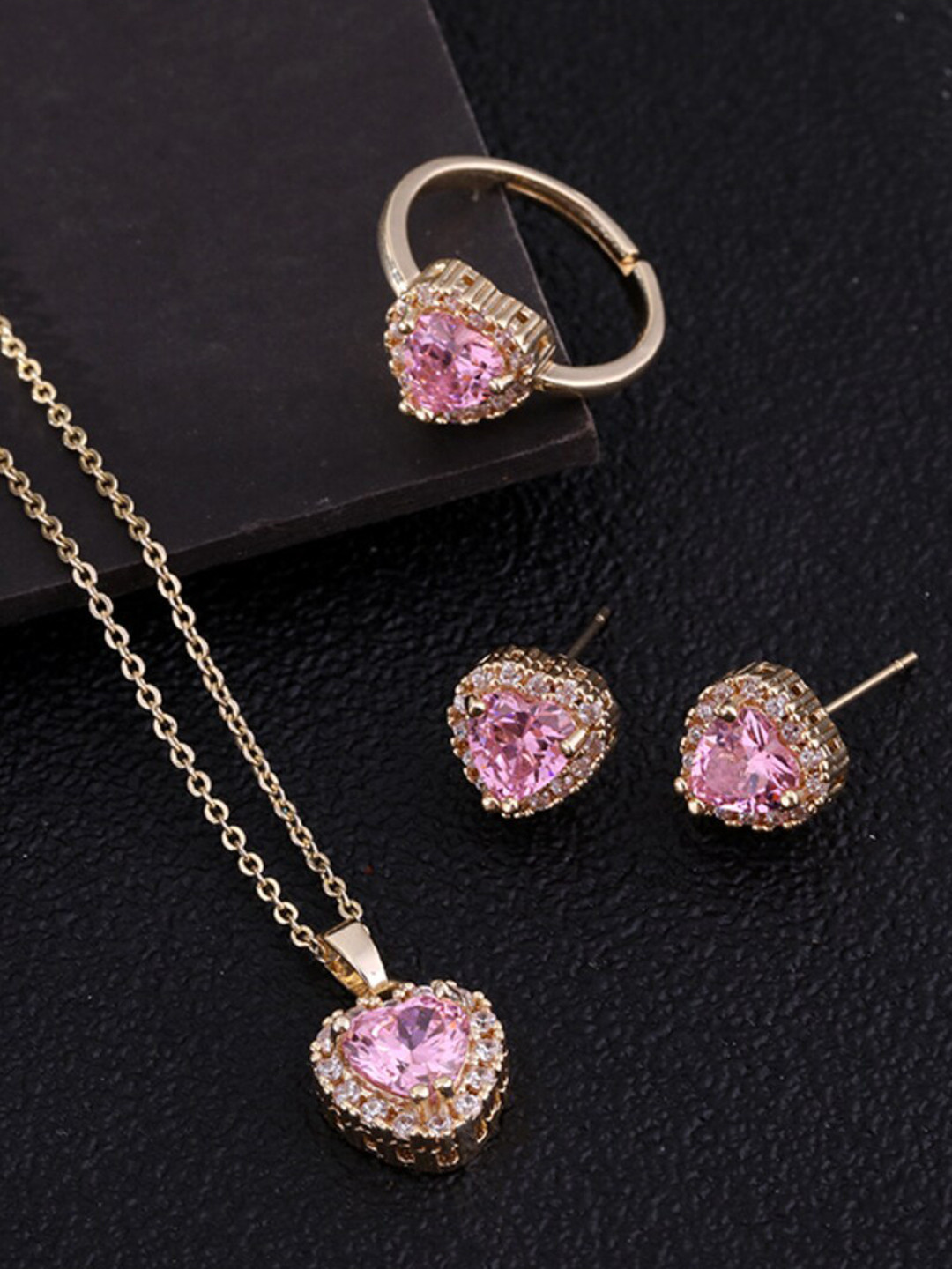 

SALTY Gold-Plated Stone-Studded Jewellery Set