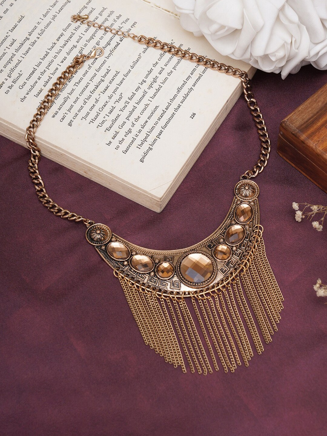 

Mali Fionna Gold-Plated Stone Studded Necklace